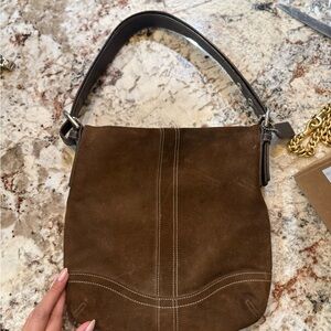 Brown Suede Shoulder Bag Coach